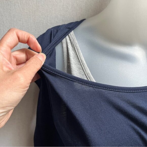 Stacy Chang Anthropologie Askew T shirt jersey layered Maxi Dress Sz XS - Picture 3 of 10